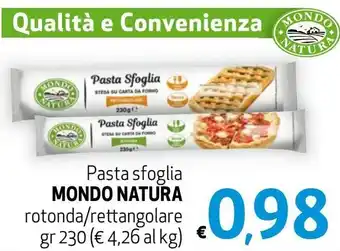 Maxi Supermercati Mondo Natura Pasta sfoglia rotonda/rettangolare 230 gr offerta
