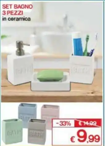 Set Bagno 3 Pezzi in in ceramica