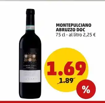 PENNY Montepulciano d'abruzzo 75 cl offerta