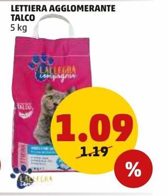 PENNY Lettiera agglomerante talco 5 kg offerta