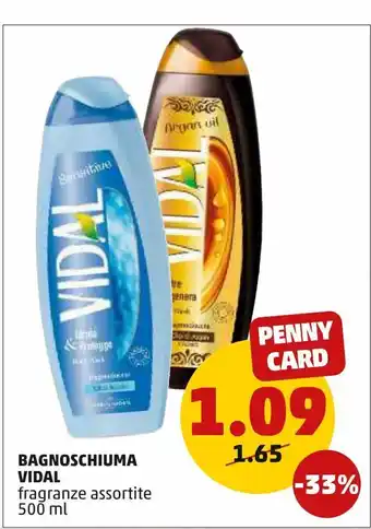 PENNY Bagno schiuma vidal fragranze assortite 500 ml offerta