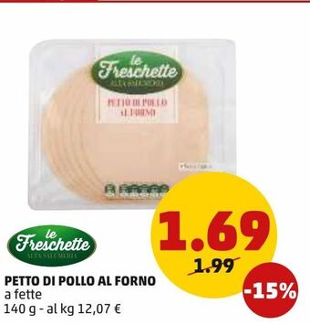 PENNY Petto di pollo al forno a fette 140g offerta
