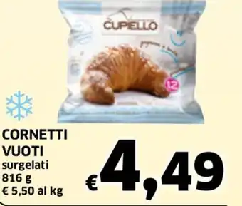 Cornetti Vuoti surgelati 816 g