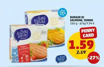 PENNY Burger di salmone, tonno 160 g offerta