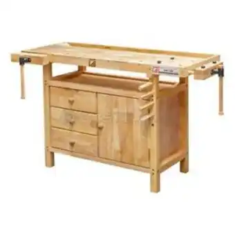 Banco da lavoro in legno officina falegname cassetto morsa holzmann wb138c