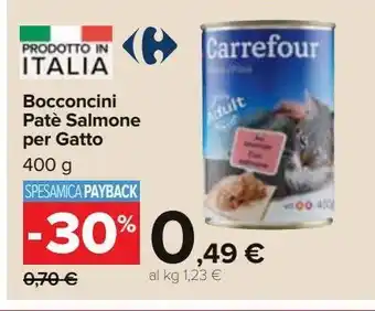 Carrefour Market Bocconcini pate salmone per gatti 400g offerta