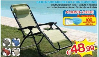 Satur Sedia Sdraio Relax con Cuscino offerta