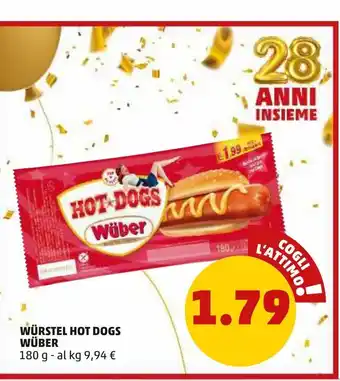 PENNY Wurstel wüber hot dog 180g offerta