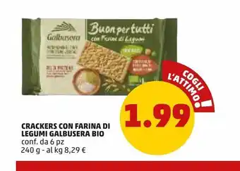 PENNY Crackers con farina di legumi galbusera bio 6 pz 240g offerta