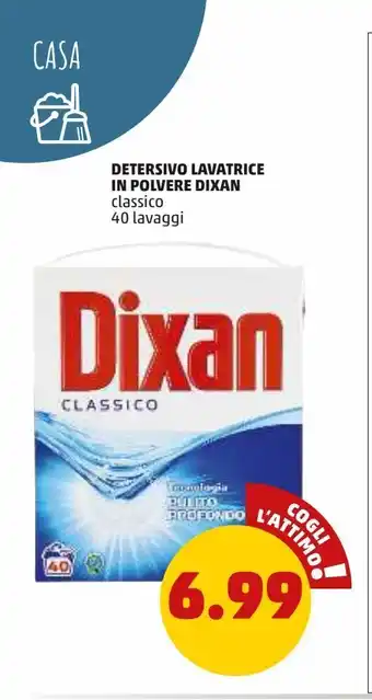 PENNY Detersivo lavatrice in polvere dixan classico 40 lavaggi offerta