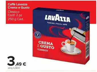 Carrefour Market Caffè lavazza crema e gusto classico 2 pz 250g offerta