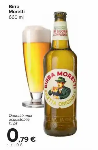 Carrefour Market Birra moretti 660ml offerta