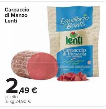 Carrefour Market Carpaccio di manzo lenti offerta