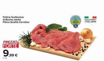 Carrefour Market Fettine sceltissime di bovino adulto filiera qualità carrefour offerta