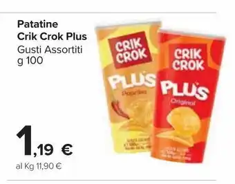 Patatine crik crok plus gusti assortiti 100g