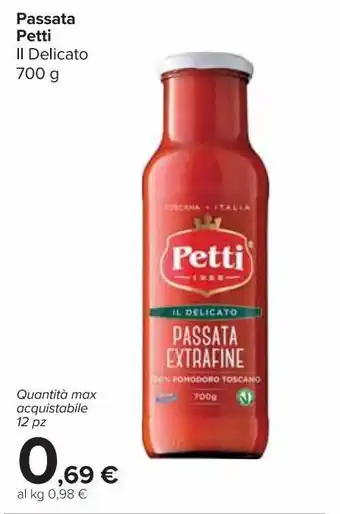 Carrefour Market Passata petti il delicato 700g offerta