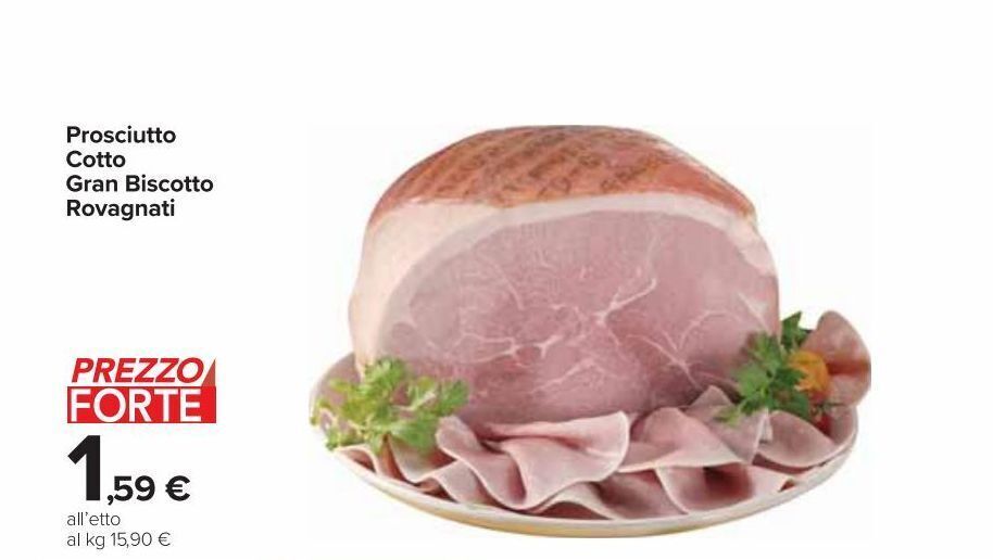 Prosciutto gran biscotto cotto rovagnati offerta di Carrefour Market