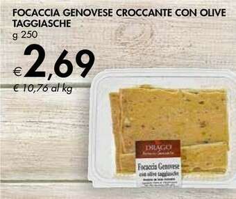 Focaccia Genovese Croccante Con Olive Taggiasche