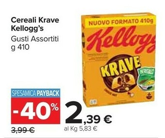 Carrefour Market Kelloggs Cereali Krave offerta