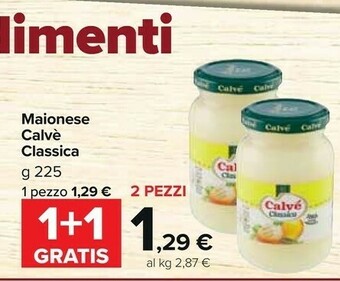 Carrefour Market Calvè Maionese Classica 225 G(ml) offerta