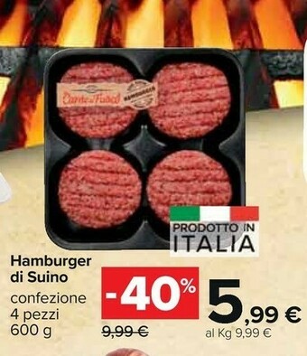 Carrefour Market Hamburger Di Suino offerta