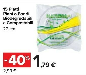 Carrefour Market 15 Piatti Piani O Fondi Biodegradabili E Compostabili offerta