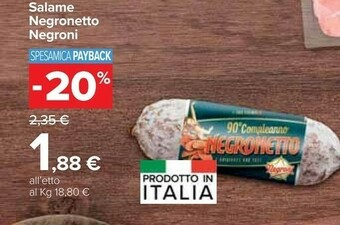 Carrefour Market Negroni Salame Negronetto offerta