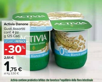 Carrefour Market Danone Activia 0% Grassi offerta