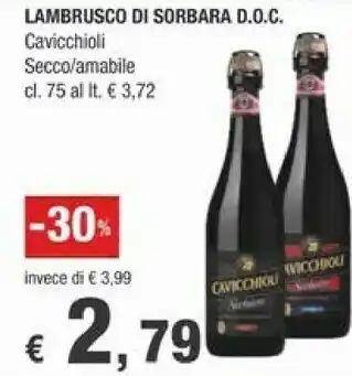 Crai Sorbara Lambrusco offerta