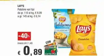 Crai Lays Snack offerta