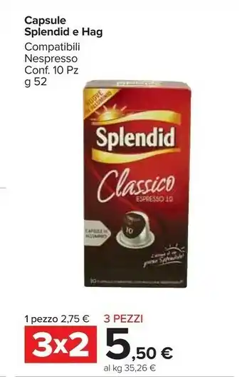 Carrefour Splendid Capsule Nespresso offerta