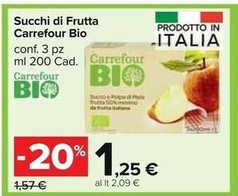 Carrefour Carrefour - Succo E Polpa Di Pesca Bio 600 G(ml) offerta