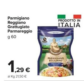 Carrefour Parmareggio Parmigiano Reggiano Grattugiato 60 G(ml) offerta