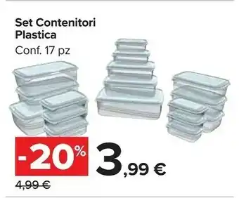 Carrefour Carrefour Set Contenitori Plastica offerta