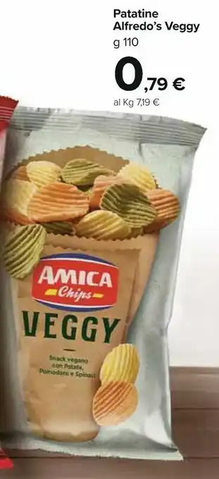 Carrefour Amica Snack - Alfredo's Veggy Patate Pomodoro E Spinaci 110 G(ml) offerta