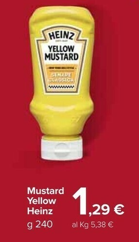 Carrefour Heinz Yellow Mustard 240 G(ml) offerta