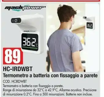 Vobis Mach Power Hc-irdwbt Termometro A Batteria Con Fissaggio A Parete offerta