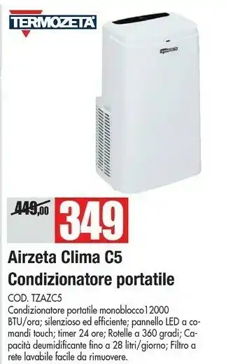 Vobis Termozeta Termozeta Airzeta Clima Condizionatore Portatile offerta