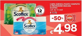 Bennet Scottex Carta Igienica Pulito Completo offerta