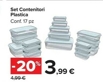 Carrefour Market Set Contenitori Plastica offerta