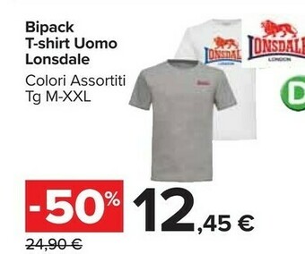 Carrefour Market Lonsdale Bipack T-shirt Uomo offerta
