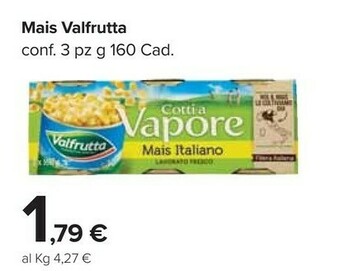 Carrefour Market Valfrutta Mais Cotti A Vapore 480 G(ml) offerta