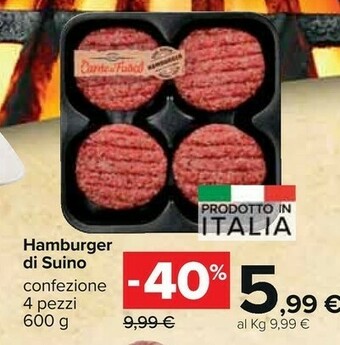 Carrefour Market Hamburger Di Suino offerta