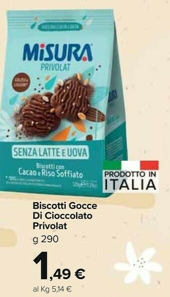 Carrefour Market Misura Privolat Biscotti Con Cacao E Riso Soffiato 290 G(ml) offerta