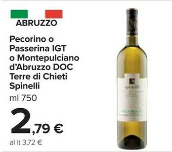 Spinelli Pecorino O Passerina Igt O Montepulciano D'abruzzo Doc Terre Di Chieti