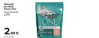 Carrefour Market Purina ONE Senior 7+ Cibo Secco Per Gatti Adulto Pollo 800 G offerta
