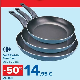 Carrefour Market Carrefour Set 3 Padelle offerta