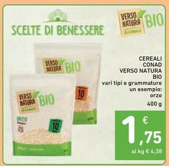 Conad Conad - Orzo Biologico Verso Natura 400 G(ml) offerta