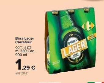Carrefour Carrefour Birra Lager offerta