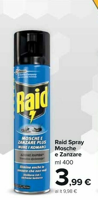 Carrefour Raid Spray Mosche E Zanzare offerta